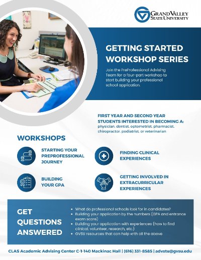 Flyer describing the workshop series.